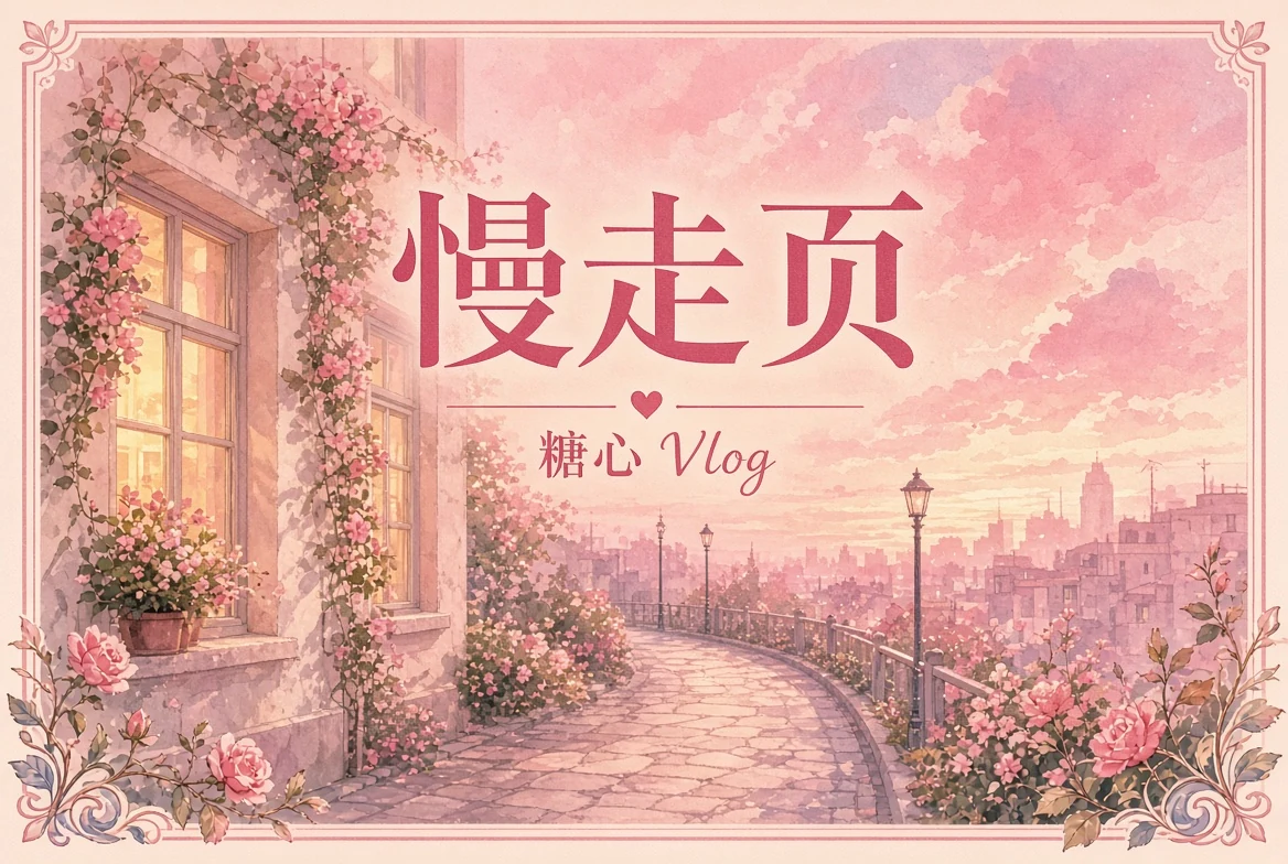 小路与绿树组成的慢走阅读插画